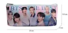 Leather BTS Theme Pencil Stationery Pouch 