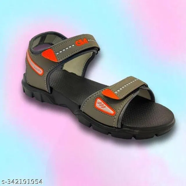 Sandals for Men (Grey & Red, 10)
