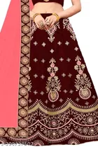 Satin Embroidered Lehenga with Choli & Dupatta for Girls 
