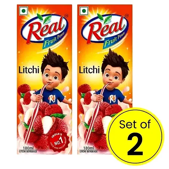 रियल लीची जूस 2X180 ml (सेट ऑफ़ 2)