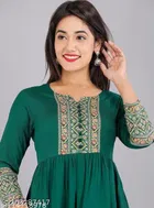 Anarkali Viscose Rayon Embellished Kurti for Women 