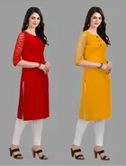 Crepe Solid Kurtis for Women 