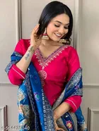 Embroidered Georgette Kurta Set for Women 