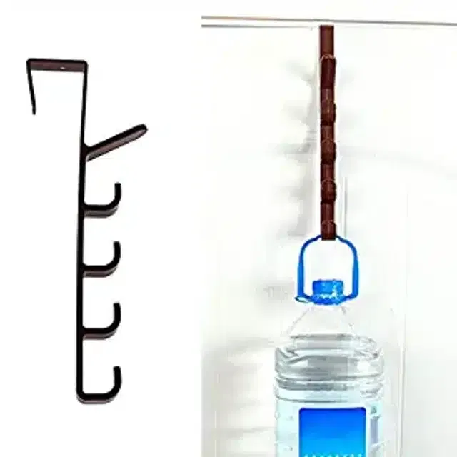 Door Wall Hooks Rail Plastic Cloth Hanger (Multicolor)