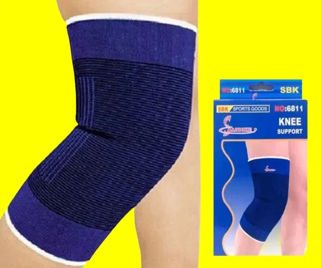 Polyester Solid Knee Sleeves for Women (Blue, Set of 1)