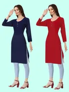 Crepe Solid Kurtis for Women 