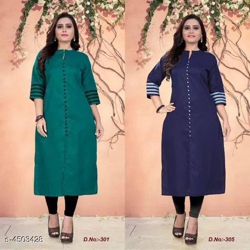 Solid Cotton Kurti for Women, Pack of 2 (5XL)