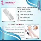 Foot Scrubbers & Nail Filer with Cuticle Remover Combo 