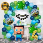 Mine Craft Theme 4th Birthday Balloon Decoration Kit For Kids, Multicolor, Pack Of 72