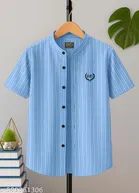 Self Design Cotton Blend Short Sleeve Polo for Boys 