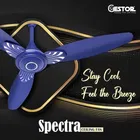 Maxotech Spectra Ultra High Speed 100% CNC Winding 48 Inch Decorative 1200 mm 3 Blade Ceiling Fan, Anti Dust | Matt Blue | Pack of 1