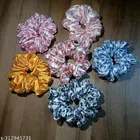 Scrunchies for Women & Girls (Multicolor, Pack of 6)