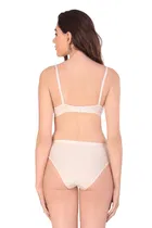 Cotton Blend Solid Non Padded Lingerie Set for Women 