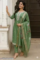 Embroidered Silk Kurta Set for Women 