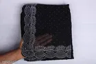 Georgette Solid Saree For Women, Black