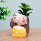 Terracotta Decorative Cute Girls Plant Holder for Home Decor 
