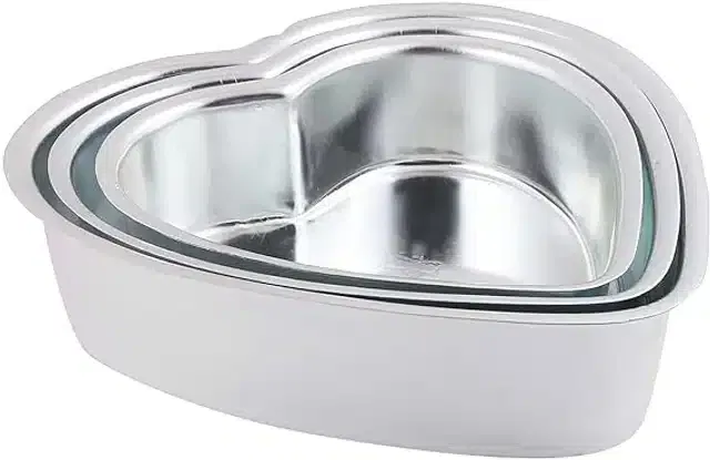 Aluminium Cake Mould Pans (Silver, Set of 3)