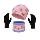 Woolen Printed Cap & Neck Warmer with Gloves for Men 