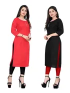 Crepe Solid Kurtis for Women 