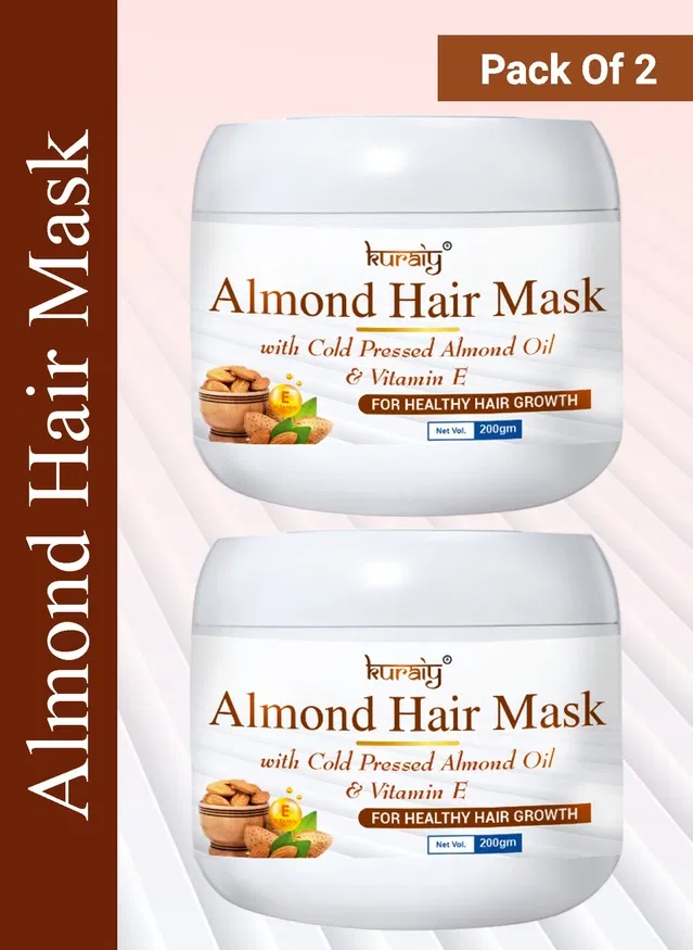 Kuraiy Almond Hair Mask (200 g, Pack of 2)