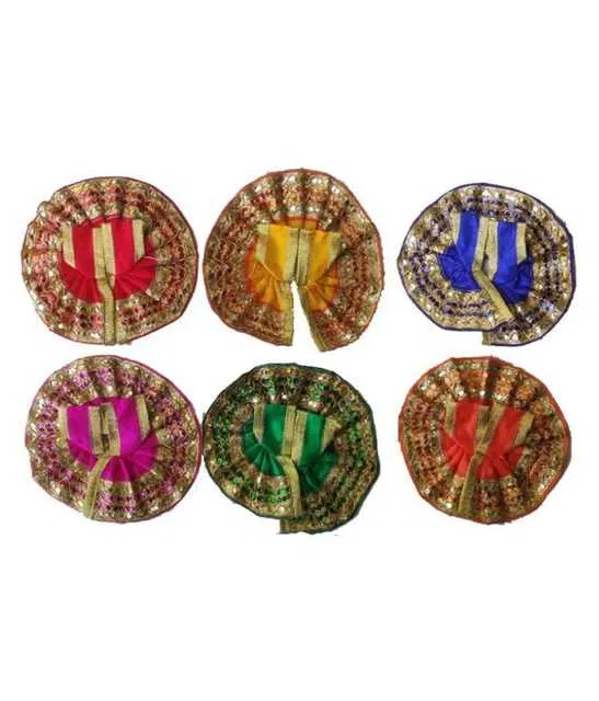 BHARDWAJ RETAILS Puja Articles - Fabric God Idol Vastra (Assorted) (Pack of 6) (BR43)