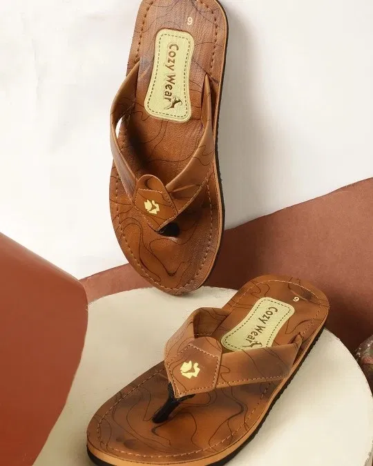 Cozy Wear Flip Flop For Men (Tan, 9)