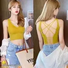Nylon Elastane Bra for Women, Yellow 