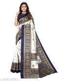 Art Silk Printed Saree for Women, Navy Blue 