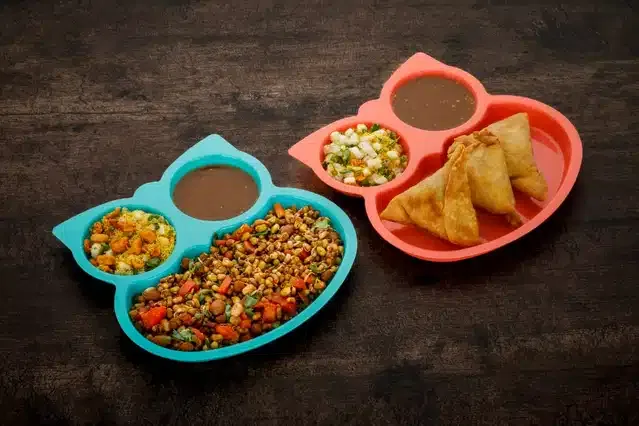 Plastic Food Plate (Assorted, Pack of 12)