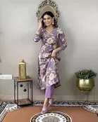 Rayon Floral Print Women's Kurta with Pant Set 