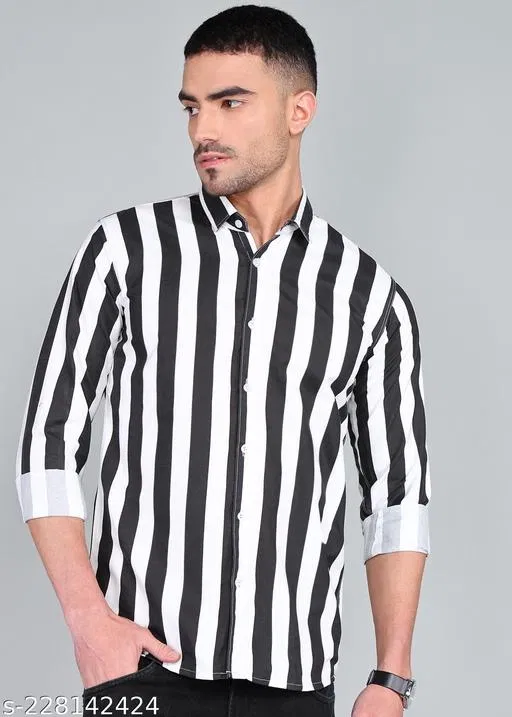 Cotton Blend Printed Shirt for Men, Multicolor (M)