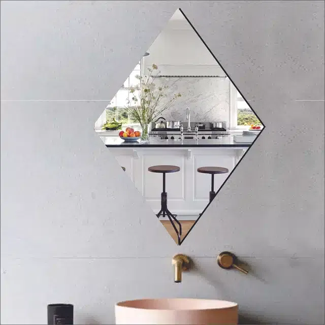 Acrylic Wall Mirror Stickers (Silver, 20x30 cm)