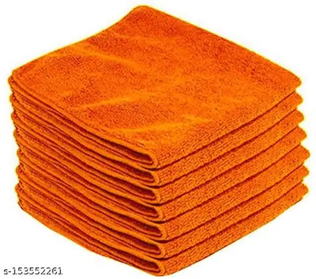 Microfiber Bath Towel (Orange, 40x40 cm) (Pack of 7)