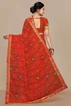 कानूड़ा फैंसी विमेंस जॉर्जेट फ्लावर प्रिंटेड साड़ी 