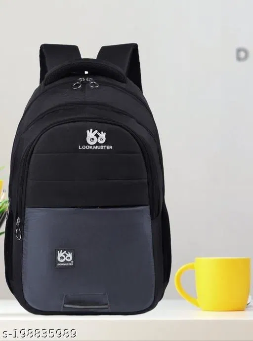 Nylon Backpack for Men & Women, Black