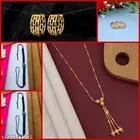 Combo Alloy of Pendant with 2 Pair Earrings & 2 Pcs Thread Bracelets for Women 