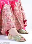 Shoetopia Heel Sandals Golden IND-5