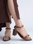 Shoetopia Heel Sandals Brown Size IND-6