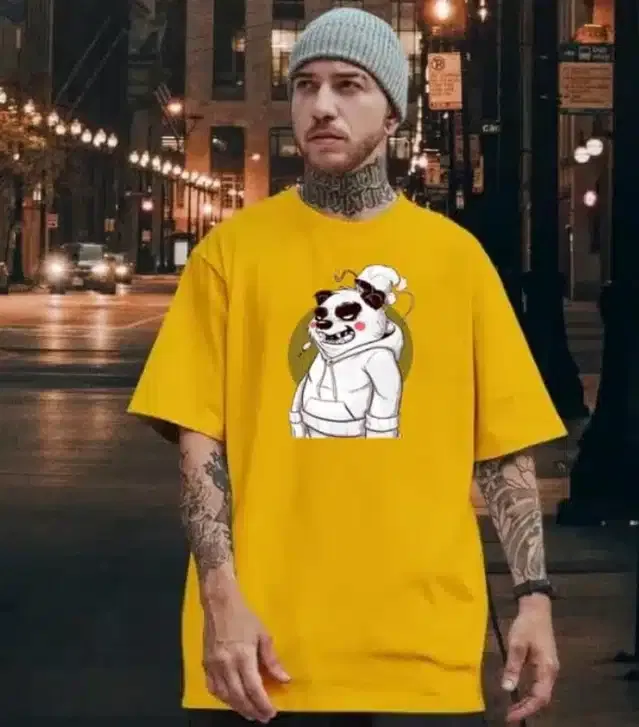 Half Sleeves T-Shirt for Men (Mustard, XL)