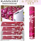 KANUSHI Industries® 1Pc Fridge Cover for Top with 6 Utility Pockets + 1 Handles Covers + 4 Fridge Mats 