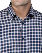 Cotton Blend Full Sleeves Chequered Shirt for Men 