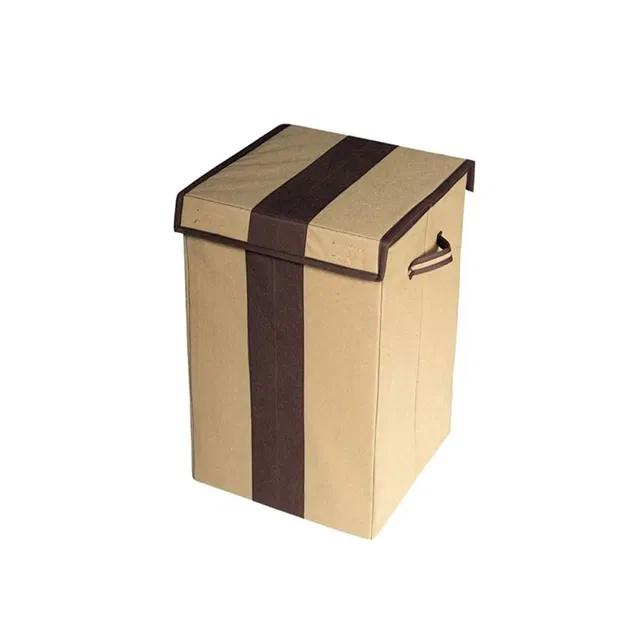 Cloth Laundry Baskets, Beige & Brown (75 L)