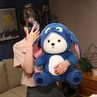 Baby Plushies, Blue Lovable Huggable Soft Toy, Big Size Hooded Plush Toy for Babies,