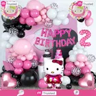 Hello Kitty Theme 2nd Happy Birthday Decoration,Multicolour,Set Of 1