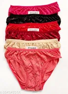 Cotton Blend Printed Briefs for Women (Multicolor, 75 cm) (Pack of 6)