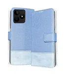 Artificial Leather Mobile Flip Cover for Realme N63 4G, Blue