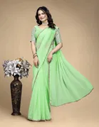 Silk Woven Design Saree for Women, Green 