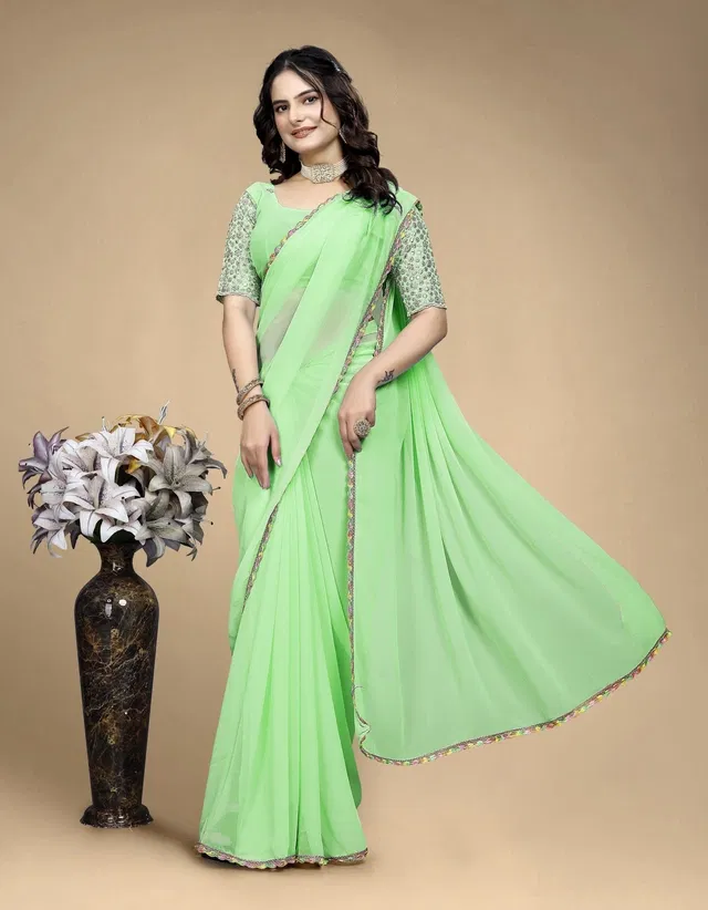 Silk Woven Design Saree for Women, Green (6.3 m)