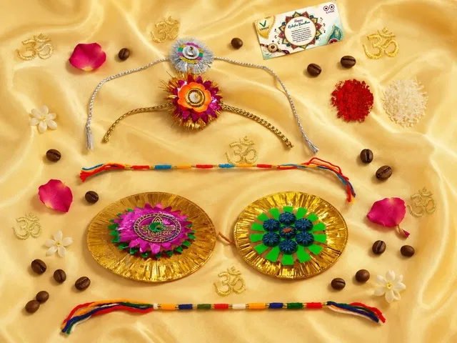 Fabric Rakhi, Pack of 6 (Multicolor, Free)