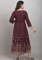 Rayon Gown for Women, Maroon 